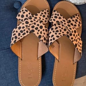 Ann Taylor Loft Cheetah Slides - never work